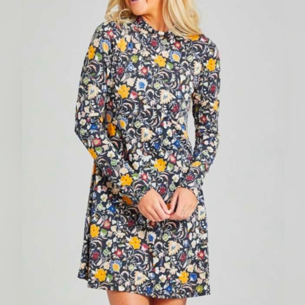 Altar'd State Floral Long Sleeve Mini Tunic Dress